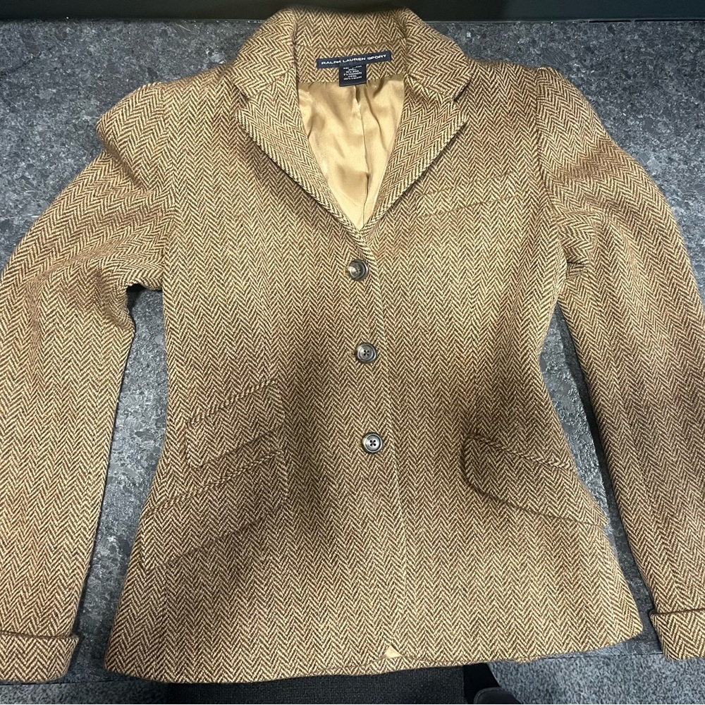 Ralph Lauren Blazer Jacket Brown Size 6 - Picture 2 of 12